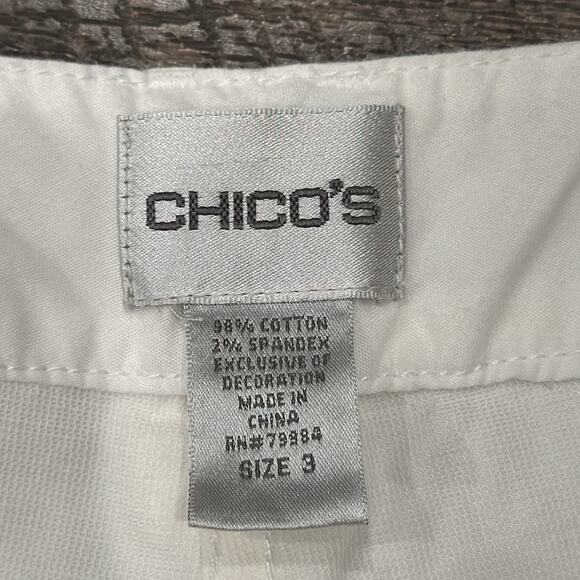 Chico's Women's Roll Up Cuff Capri Pants Off White Size 16 - Picture 6 of 8
